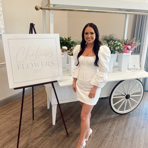 White Matilda puff sleeve corset dress - Picture 2 of 2